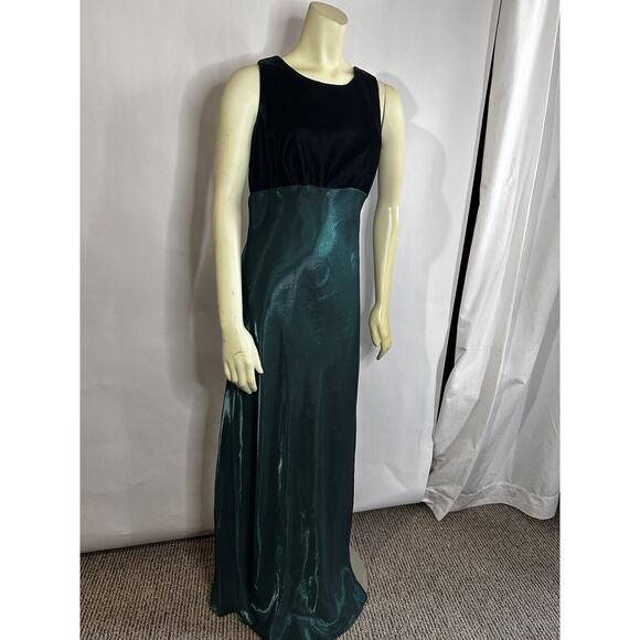 Black Velvet &satin Maxi Dress Sz 11 All That Jazz‎ Vintage 90’s - Picture 8 of 12